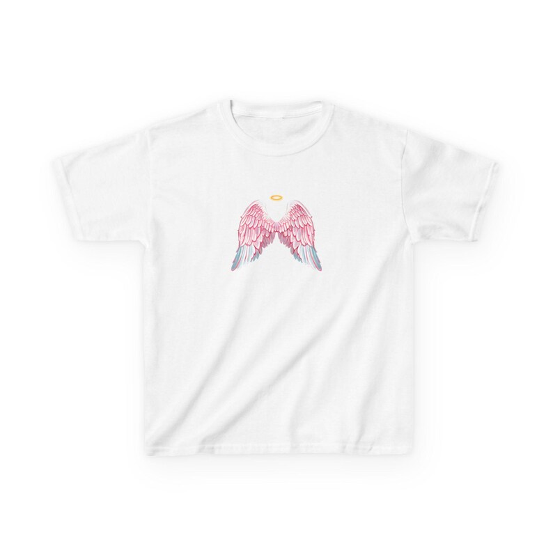 Vintage Coquette Angel Wings Baby Tee, Pastel Goth Y2K afbeelding 2