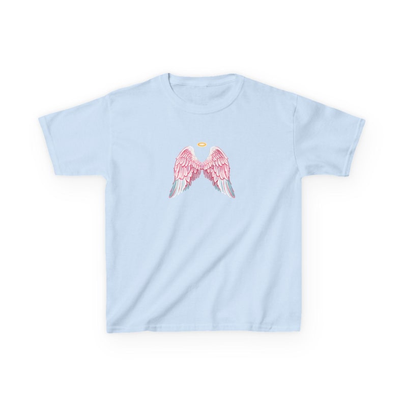 Vintage Coquette Angel Wings Baby Tee, Pastel Goth Y2K afbeelding 3