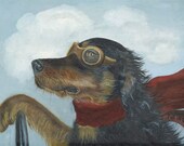Gordon Setter Print on Canvas- quot Dog Gone quot - Unframed 5.8 quot x 8 quot Ltd. Ed. Giclee on Canvas, Made in USA