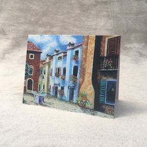 Karty z włoskimi widokami ulic – prezent dla romantyków, zestaw pięciu sztuk 5 1/2"x 4 1/4"