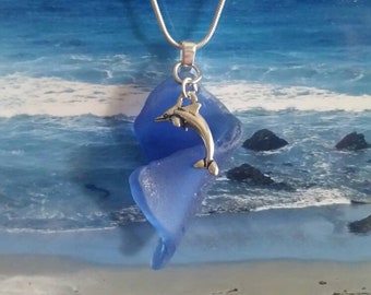 Dolphin sea glass necklace