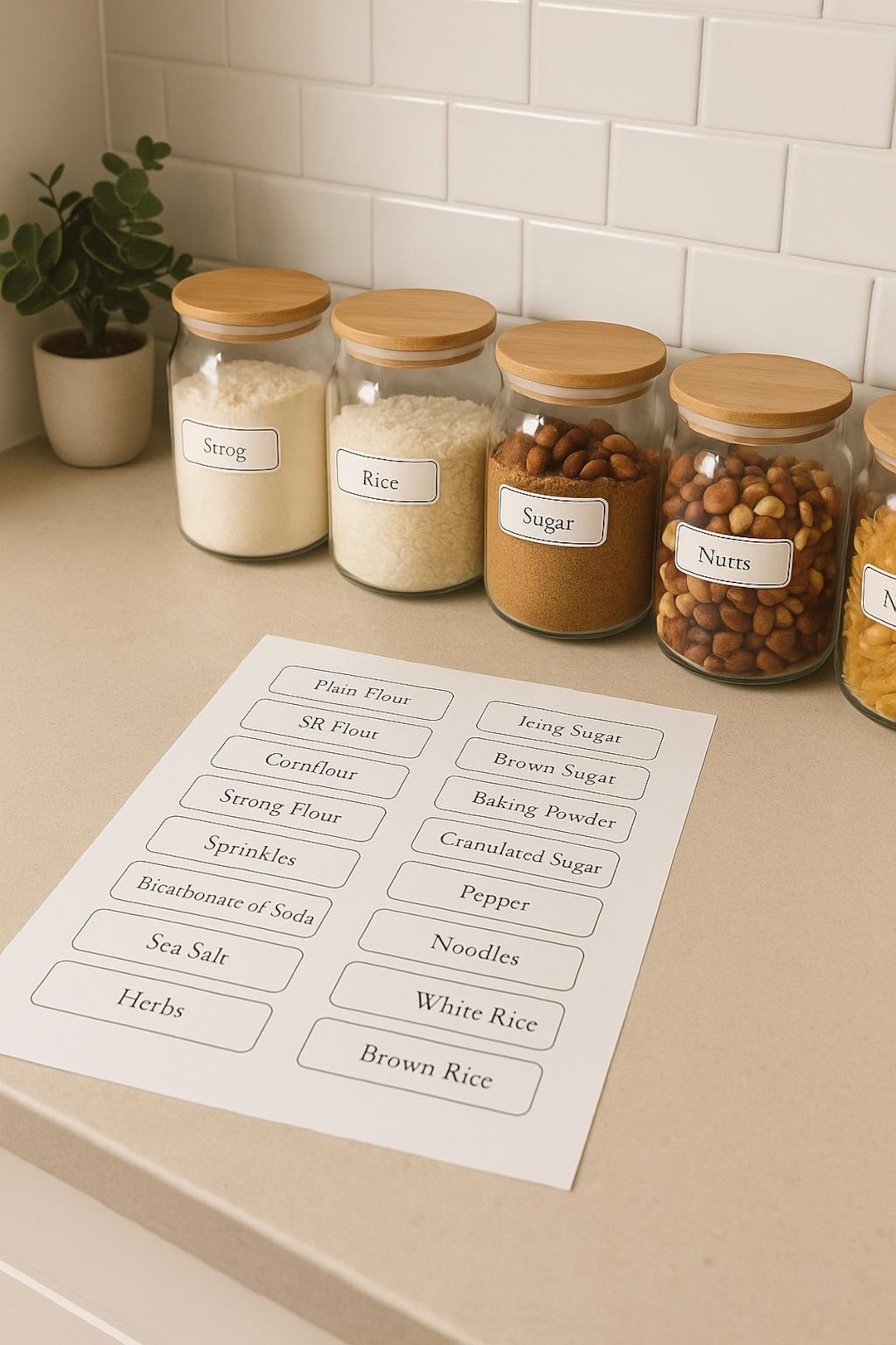 Minimalist Pantry Labels | Printable Kitchen Stickers (digital Download ...