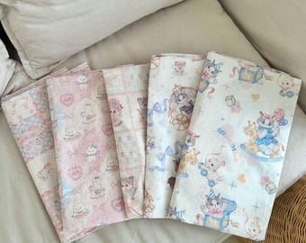 Korean Cartoon Kitty Print Cotton Fabric, Baby Clothes Projects
