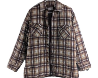 VTG F.L. Collection Veste en flanelle à carreaux pour hommes M Manteau à granges Cottagecore Outdoor