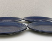 4 Fiesta Salad Plates 7 1 4 quot Fiestaware Side Dish Cobalt Blue Ringware Like New 4 piece set Plate Serving Tableware Dish Set Navy Blue Dark
