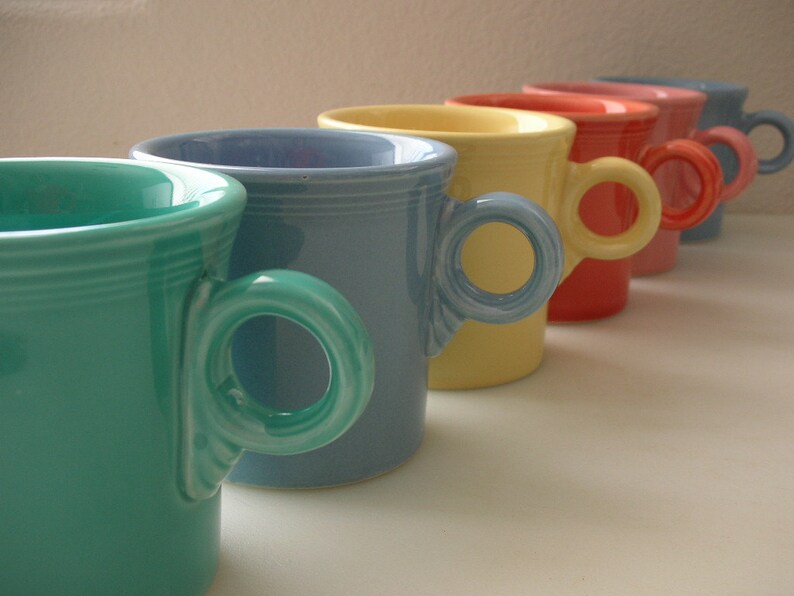 6 Fiesta Mugs Assorted Colors FiestaWare Tom & Jerry Mugs SET Etsy