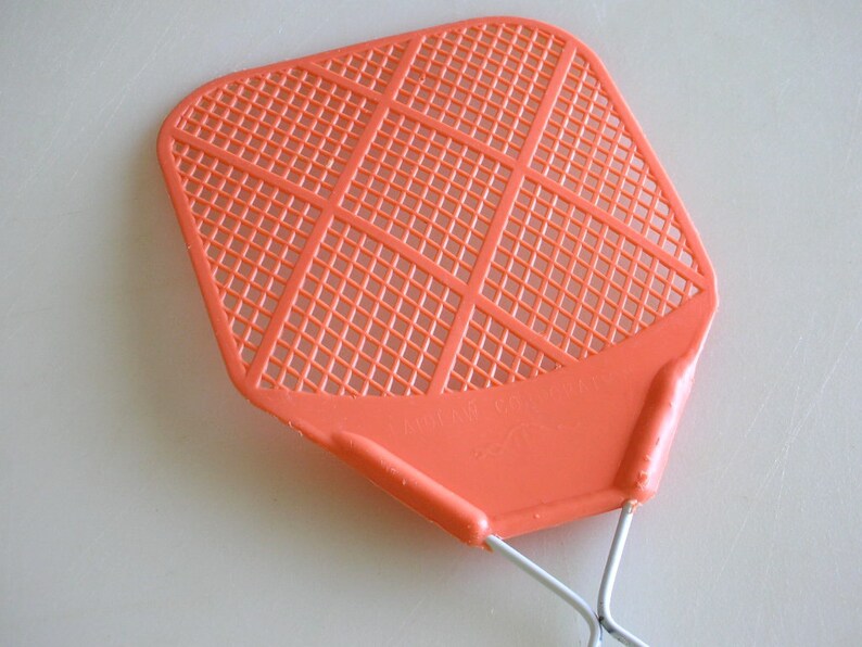 Vintage Fly Swatter Coral Pink Retro PLASTISWAT Wire Handle Etsy