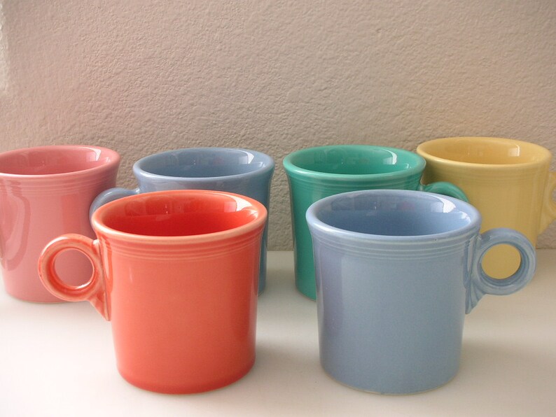 6 Fiesta Mugs Assorted Colors FiestaWare Tom & Jerry Mugs SET Etsy