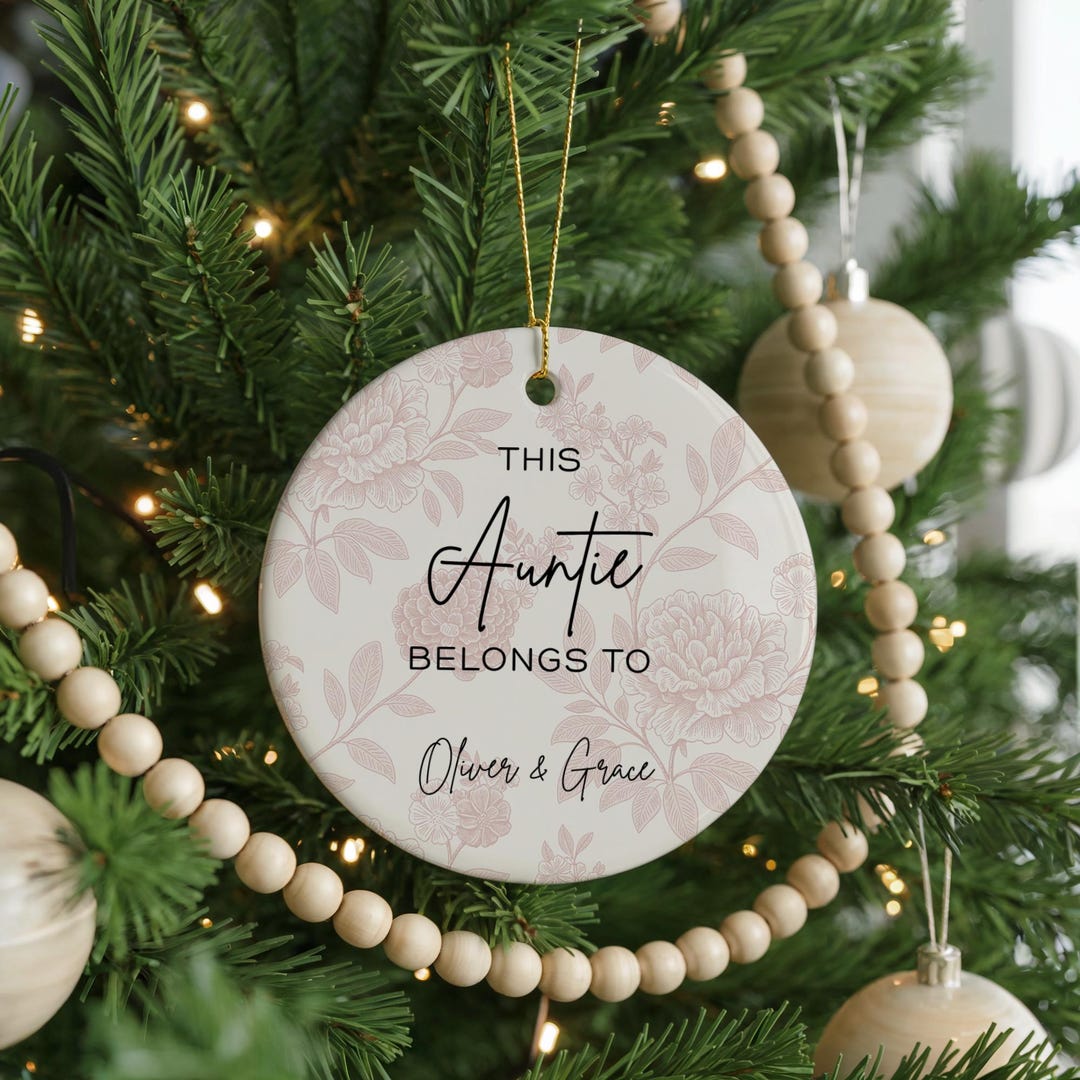 Auntie Christmas Ornament - This Auntie Belongs to Custom Niece Nephew ...