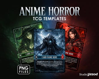Dark Anime Horror TCG Templates | Japanese-Style PNGs (Digital Download)