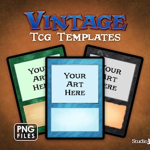 Plantilla de marco de cartas estilo MTG vintage / Creador de TCG (PNG)