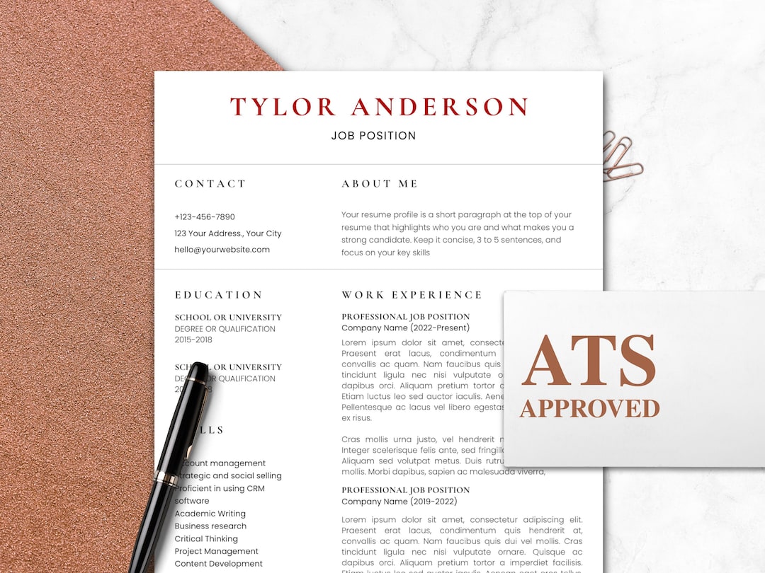 ATS Modern Resume Template Canva Bundle | 1, 2 & 3 Page Professional CV ...