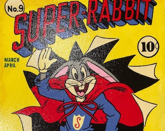 Bugs Bunny Super Rabbit POP Art Painting - comic book animation cartoon