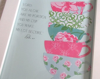 Christian Home Decor| Framed Psalm 16:5 You Are My Portion and My Cup
