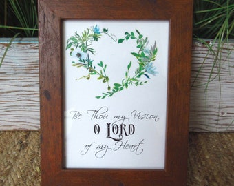 Be Thou my Vision, O Lord of my Heart Christian WORD Art Shadowbox Black White Green Family Gift Housewarming Gift Hostess Gift