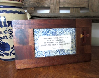 Colossians 3-23 "Whatever You Do" Walnut Framed Bible Verse | Christian Gift