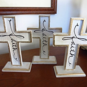 Chippy Paint Wooden Easter Faith Cross: Rustic Christian Decor