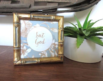Christian "But God" Faux Bamboo Gold Frame with Bible Verses