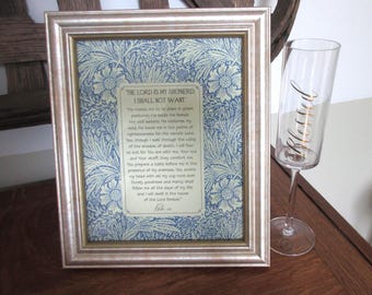 Framed Christian Wall Art:  Psalm 23, William Morris