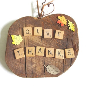 Christian Thanksgiving Fall Decor Give Thanks Pumpkin Sign Christian Wall Art