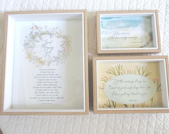 Christian Scripture Art Set: “Good Morning God” Watercolor Framed Floral Prints