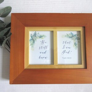 Be Still Framed Art, Eucalyptus Watercolor, Silver Leaf Frame