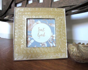 Christian "But God" Marbled Enamel Frame with Bible Verses