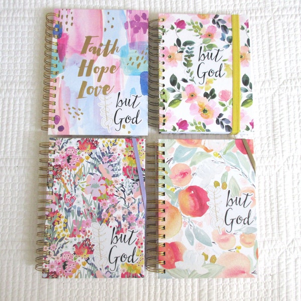 But God Christian Journal Prayer Floral Journal Lined Journal Bible Study Notebook But God Verses Gifts for Her Spiral Bound Journal