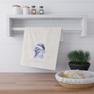 Strofinaccio natalizio a forma di pollo, decorazione da cucina, regalo di Natale per la mamma, umorismo, regalo di inaugurazione della casa, amante dei polli, Babbo Natale divertente