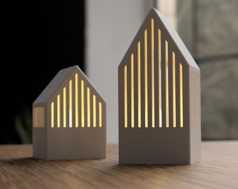 3D Printed Japandi Tealight House | Minimalist LED Candle Holder