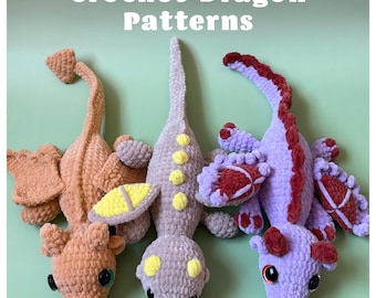 Amigurumi Dragon Crochet Pattern Set – Plush Toy PDF Tutorial (Digital Download)