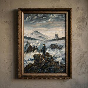 Arte existencial de pingüinos: paisaje azul melancólico, decoración Dark Academia (descarga digital) / CAP20