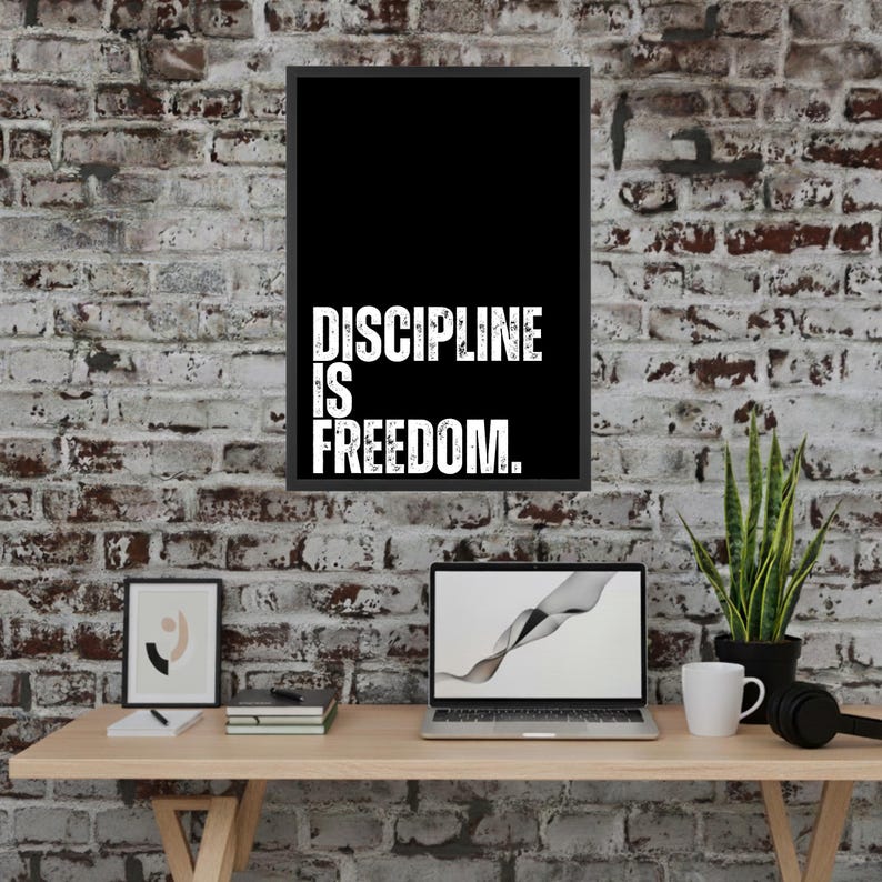 Motivational Wall Art | Discipline is Freedom Poster - Etsy UK