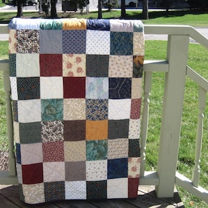 Any Size Custom Made Patchwork Quilt. Twin, Classic Double Bed, Queen, King Quilt. Wedding Gift. Primitive Americana decor. Rustic Farmhouse image 1