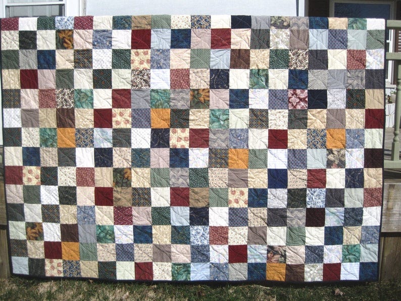 Any Size Custom Made Patchwork Quilt. Twin, Classic Double Bed, Queen, King Quilt. Wedding Gift. Primitive Americana decor. Rustic Farmhouse image 2