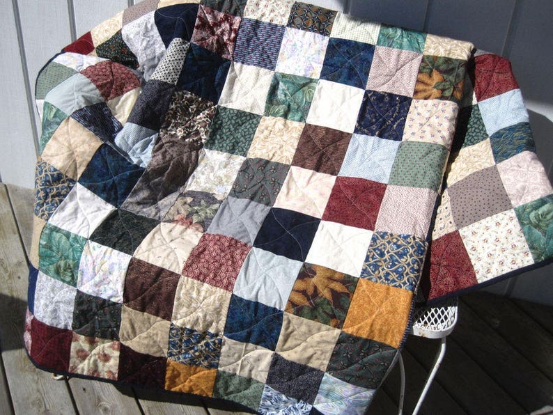 Any Size Custom Made Patchwork Quilt. Twin, Classic Double Bed, Queen, King Quilt. Wedding Gift. Primitive Americana decor. Rustic Farmhouse image 4