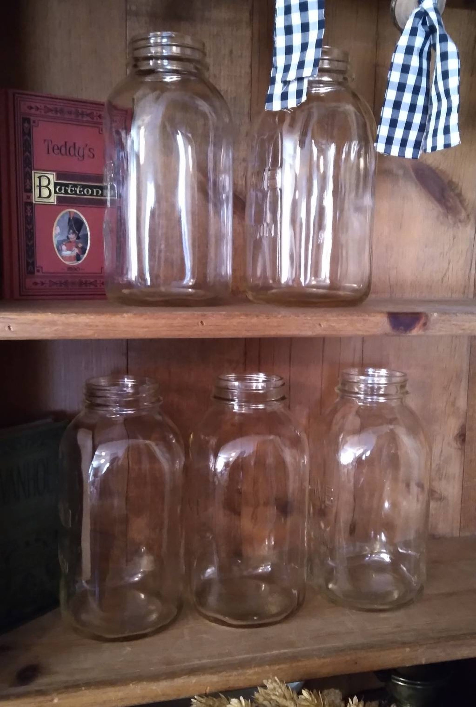 Vintage LAMB MASON JAR Half Gallon Two Quart Large Glass Jar Etsy