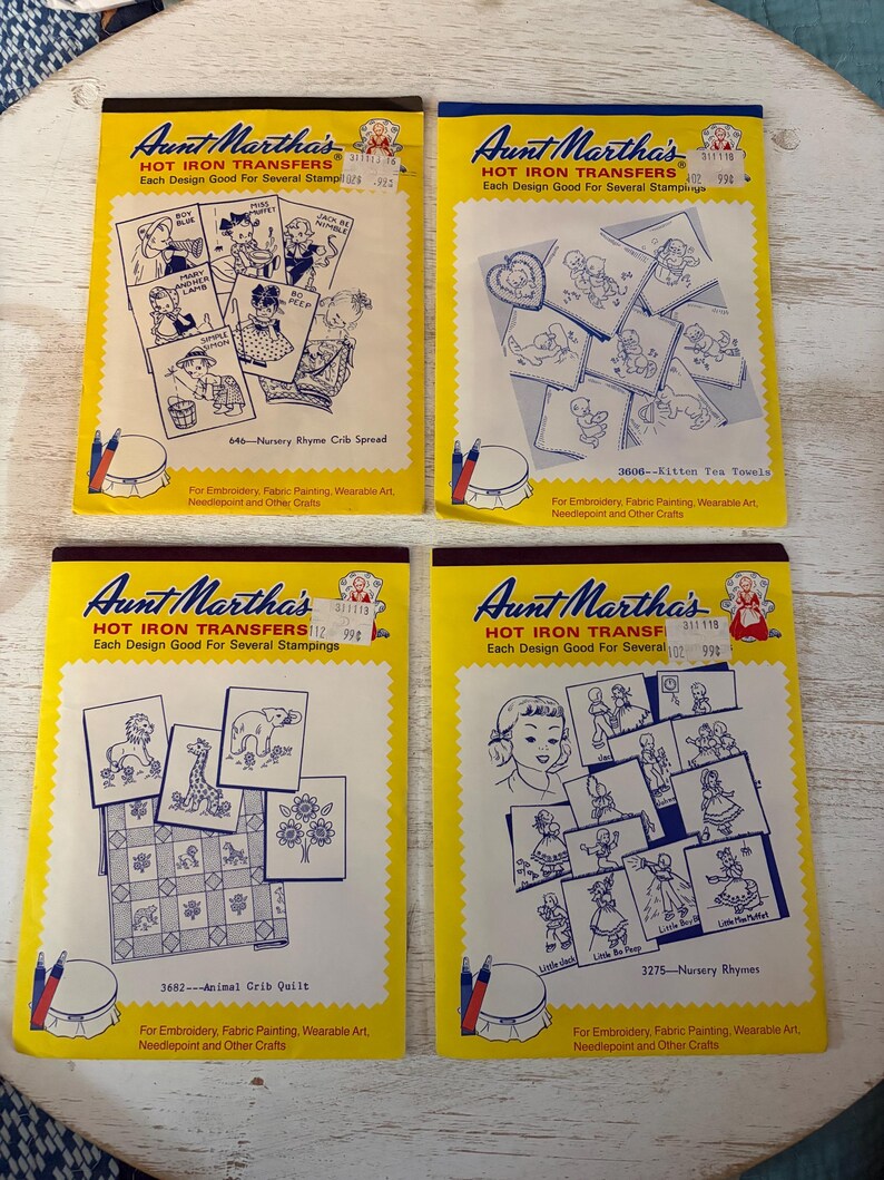 AUNT MARTHA’S Hot Iron Transfers You Pick Embroidery Needlepoint ...