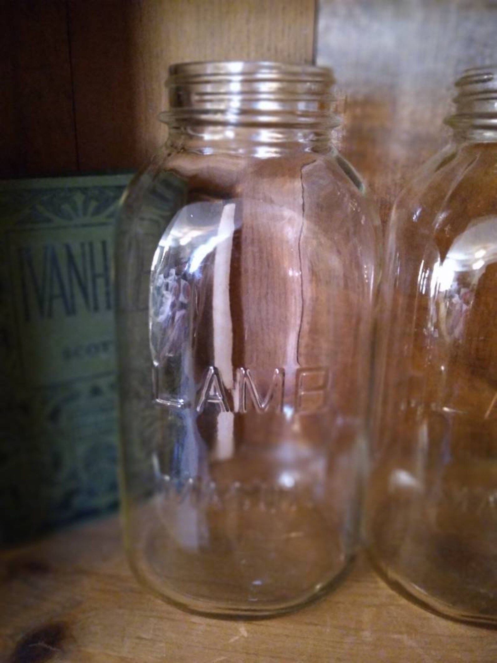 Vintage LAMB MASON JAR Half Gallon Two Quart Large Glass Jar Etsy