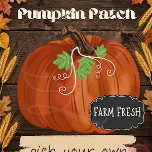 Primitive Schilder mit Kürbismotiv, Herbst-Scrapbooking-Bastelidee, digitaler Download, Halloween-/Herbstdeko
