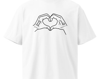 Camiseta unisex de cuello alto extragrande orgánica con la pareja de Géminis y Capricornio