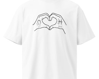 Camiseta unisex de cuello alto extragrande orgánica con la pareja de Leo y Piscis