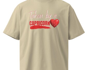 Camiseta unisex de cuello alto extragrande orgánica con el signo zodiacal Capricornio