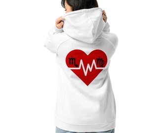 Sudadera unisex con capucha ecológica raglán Escorpio y Virgo, San Valentín, vamos juntos, signo del zodiaco