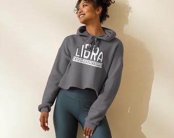 Sudadera corta con capucha del zodiaco Libra