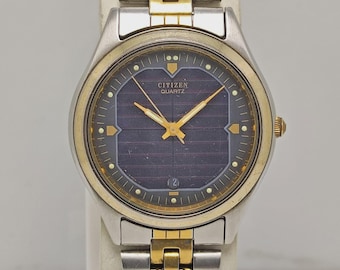 Reloj Citizen 4110-571142 de dos tonos con celda solar, estilo vintage para hombre.