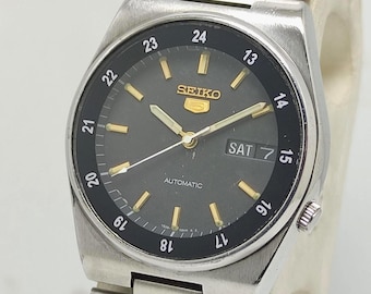 Seiko 5 7S26-3160 Railway Time Automatic Day/Date Vintage Men's Watch