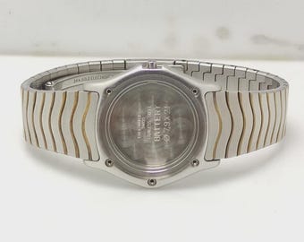 Caja y brazalete de reloj de cuarzo vintage para mujer Ebel Classic Wave de acero inoxidable
