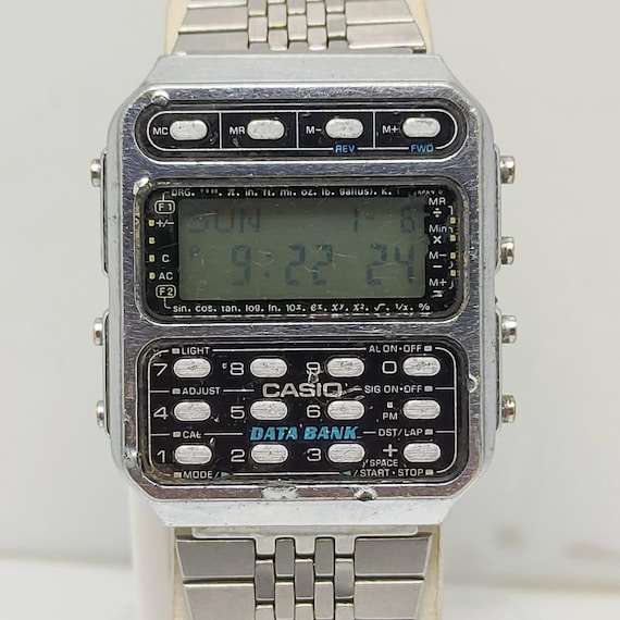 Rare 1983 Casio Data Bank CD-401 Calculator Vintage Men's Watch