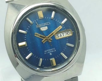 超希少✨セイコー 5アクタス TVスクリーン型 青文字盤 自動巻 1900年代 セイコー SEIKO 5アクタス 5ACTUS レトロ感漂う希少な9面カットガラス